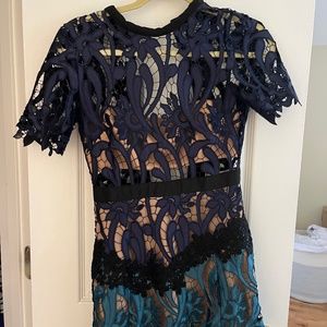 Self Portrait Lace Mini Dress 0